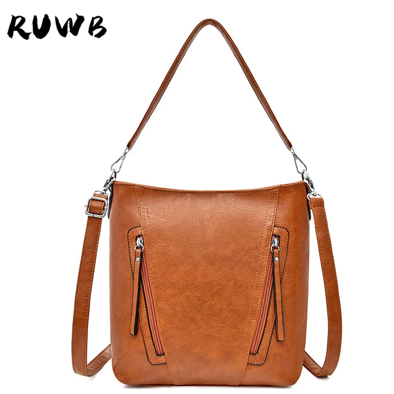 RUWB Luxury Handbags Women Bags Designer Small Shoulder Bag Ladies Street Vintage Brown Crossbody for Leather Handbag | Багаж и сумки