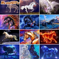 ruopoty horse diy painting by numbers picture acrylic animal coloring city paint on canvas for home decors artwork modern wall a