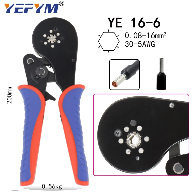 Трубчатый концевой обжим инструменты е 16-6/0.08-16mm2/30-5AWG 1200 шт./кор. терминалы мини