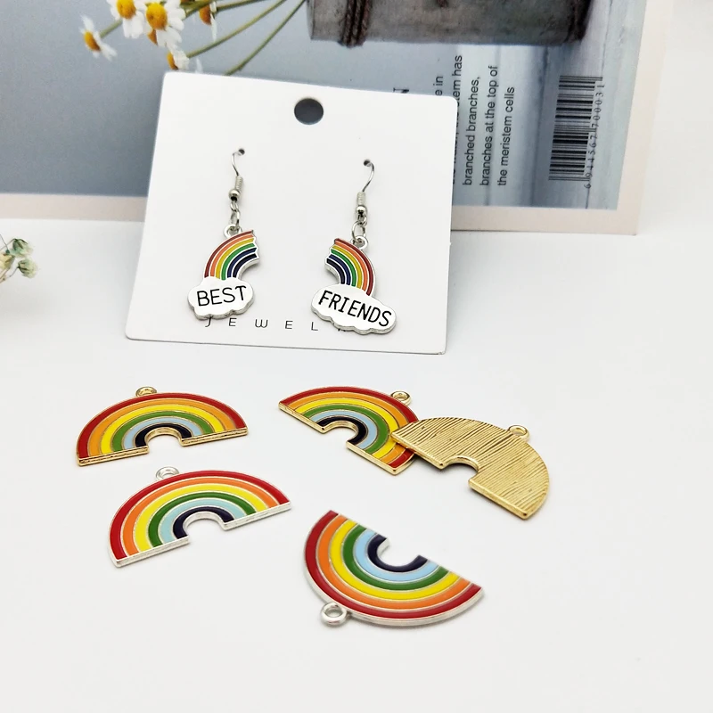 10 шт. Радуга сплав эмаль талисманы капли масла сращивания Подвески Колье браслет