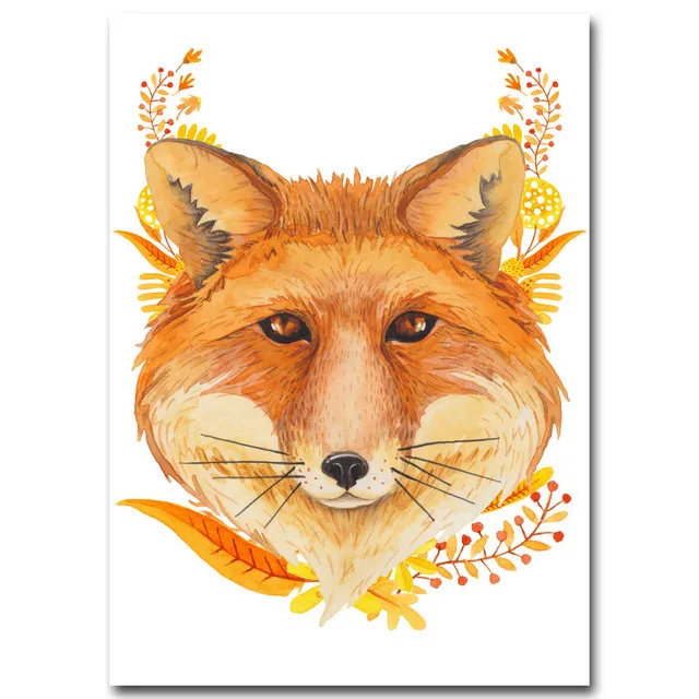 Плакат настенный с животными для малышей Современная картина маслом в