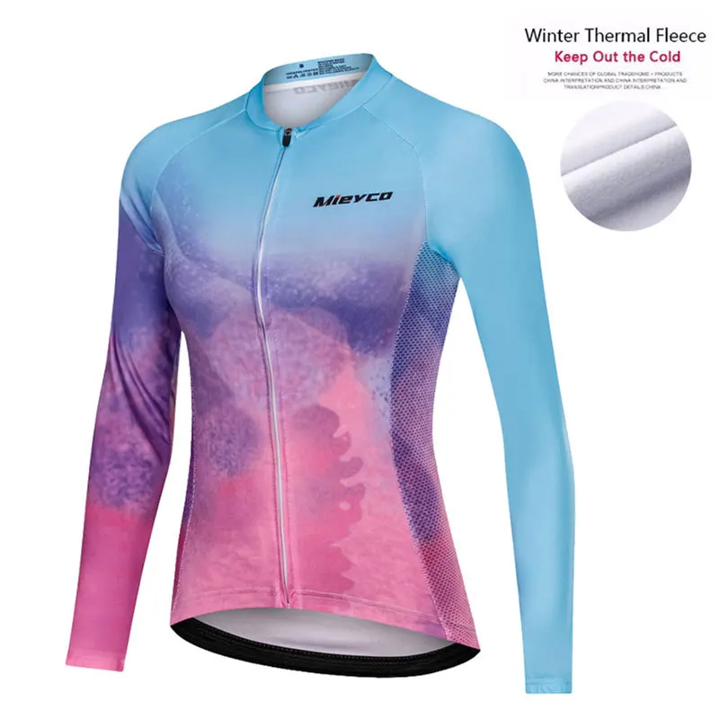 Женская зимняя трикотажная кофта с длинным рукавом для езды на велосипеде|Майки