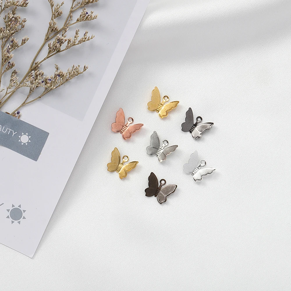100 шт филигранные обертывания с бабочками соединители амулеты 11x13 мм