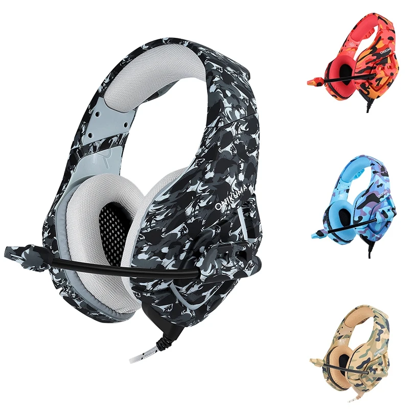 ONIKUMA K1-B гарнитура 3,5 мм + USB Крепление на голову 7,1 объемный звук светящаяся компьютерная игровая гарнитура для PS4 ПК Mac ноутбука