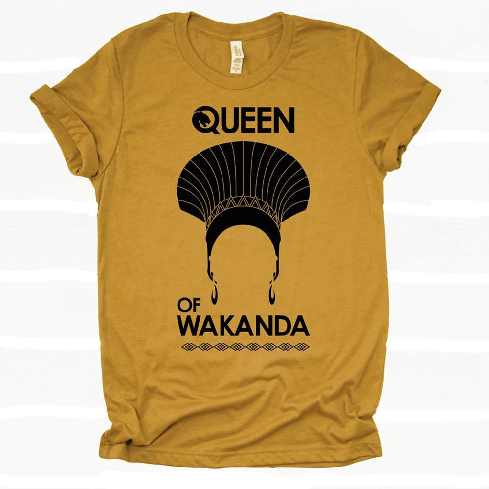 Забавная женская рубашка Queen of Wakanda летние свободные хлопковые футболки с