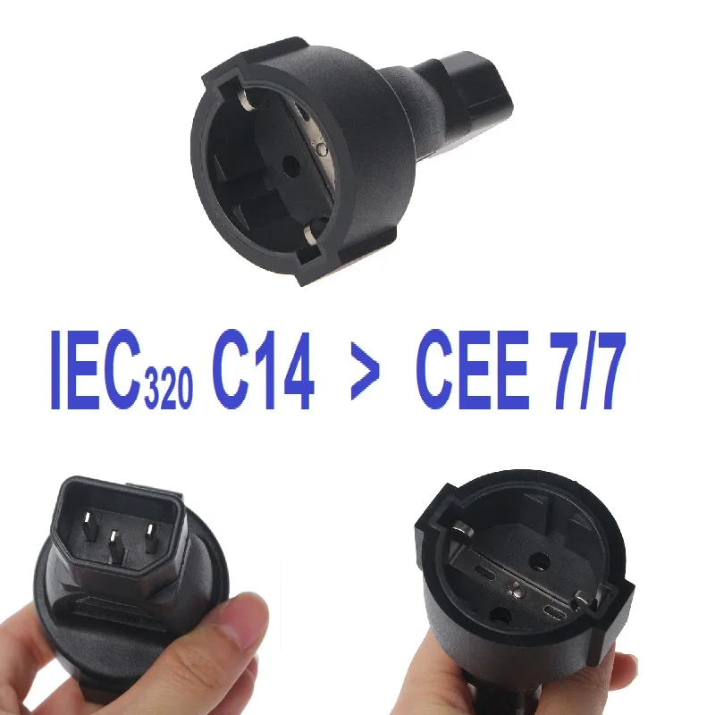 Свинцовый блок питания IEC 320 C14 на CEE 7/7 Европейский адаптер для женщин с