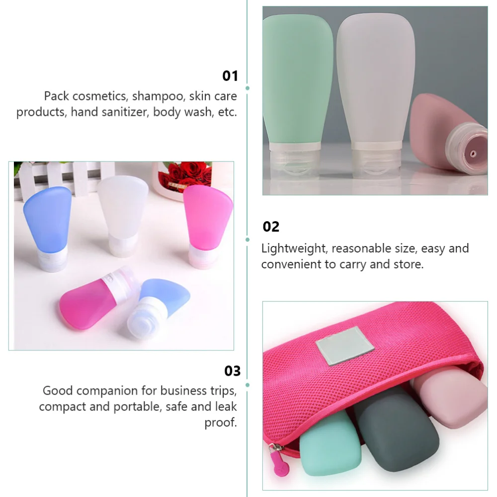 

4pcs Travel Makeup Refillable Bottle Lotion Subpackaging Bottle (Random Color)