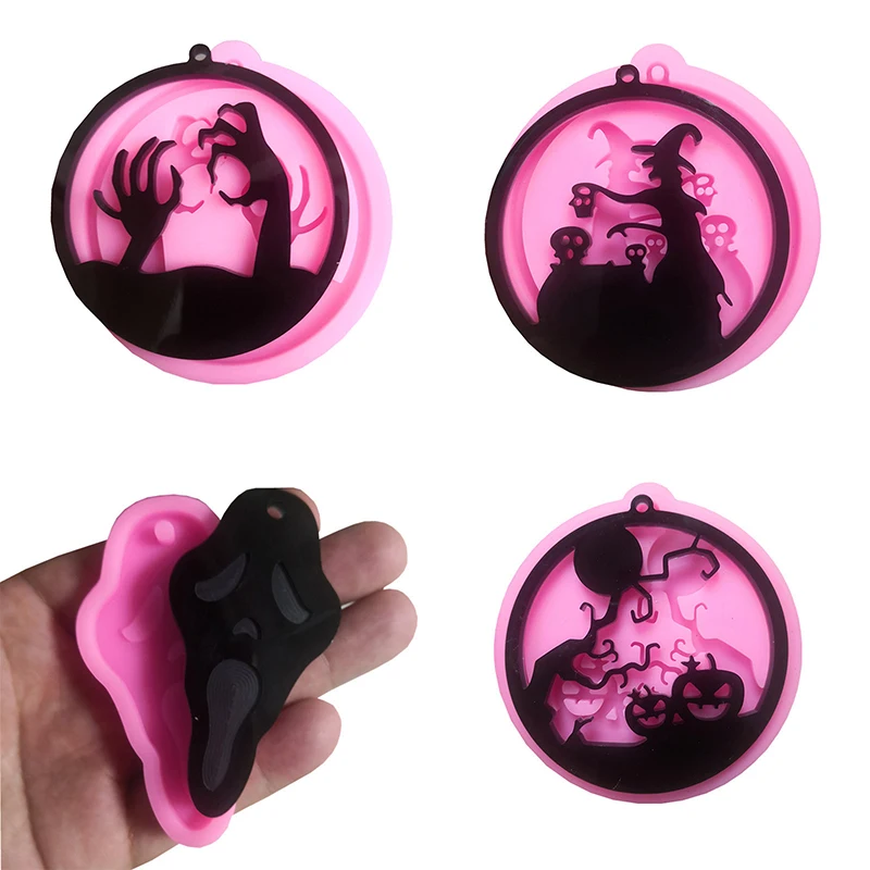

1Pc Sparkling Halloween Skull Ghost Earrings Silicone Mold Keychain Jewelry Mold