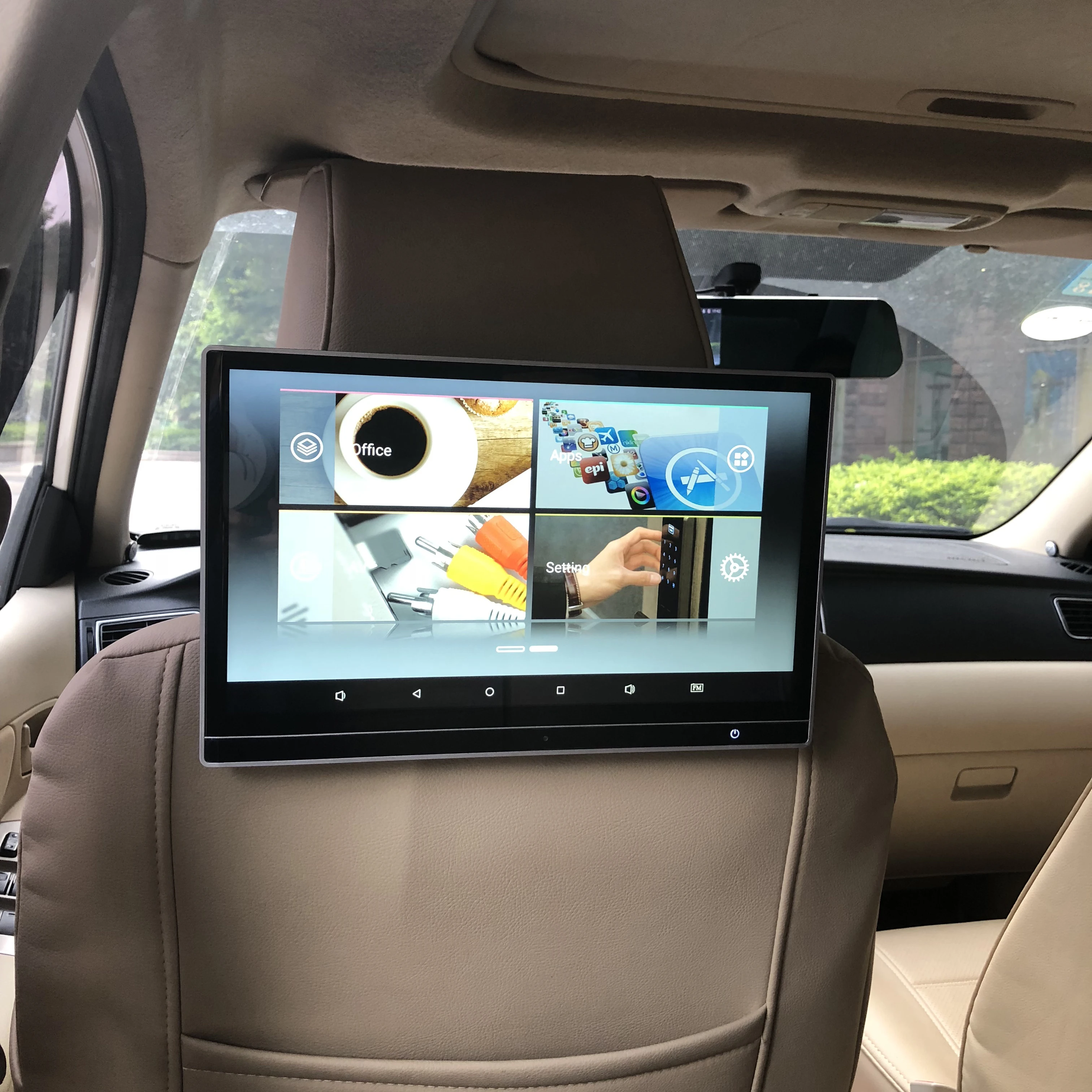 Супер тонкий монитор на подголовник автомобиля 12 5 дюймов Android 9 0 видеоплеер 4K HD