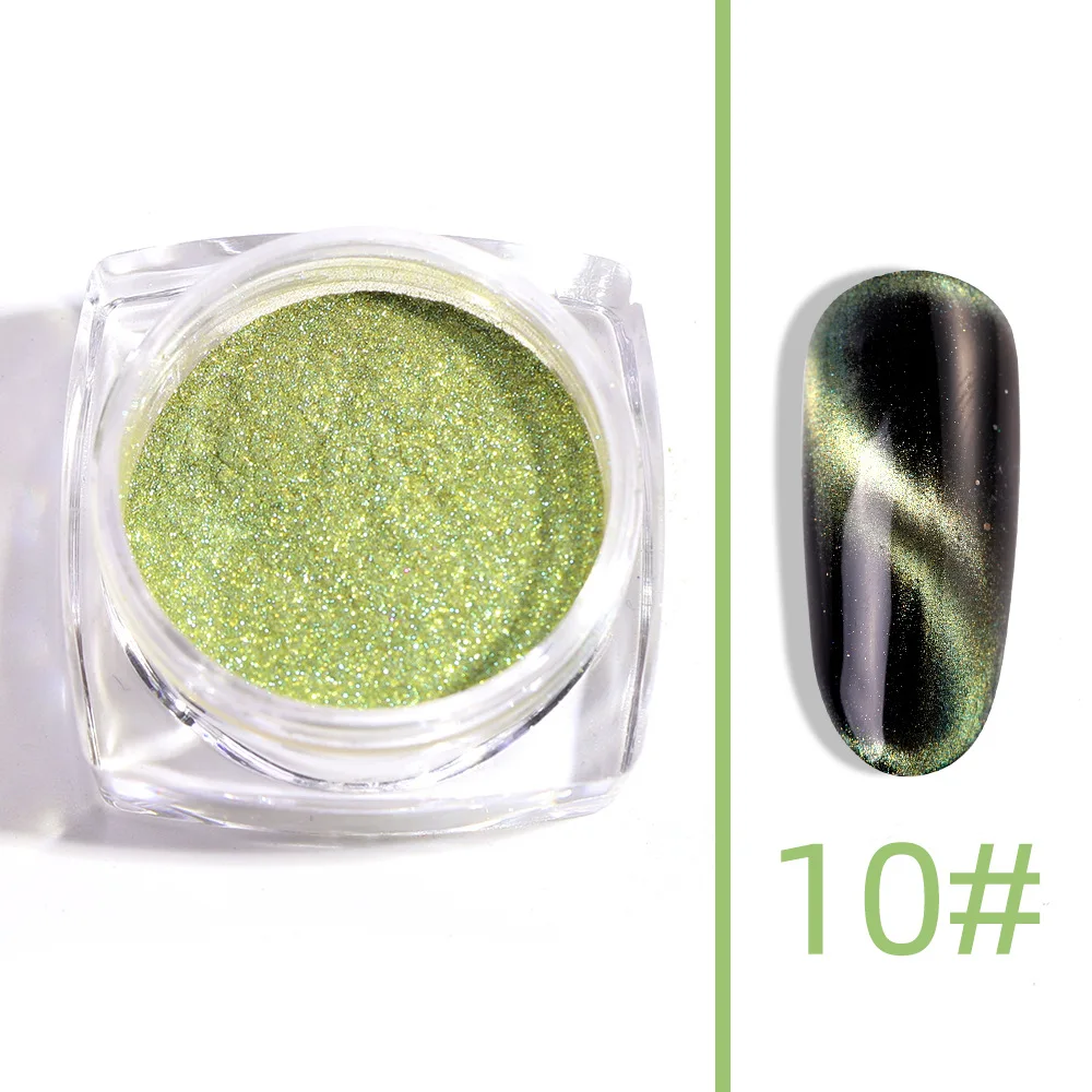 Глаза танцуют кошачий глаз зеркало для ногтей Блестящий порошок металлический