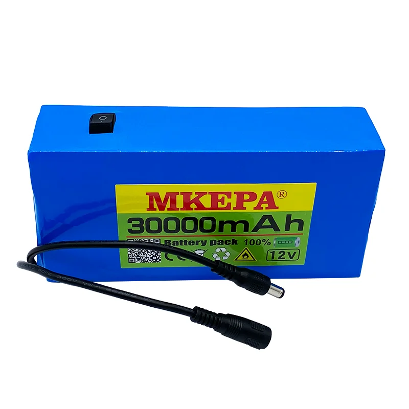 

100% New Portable 12v 30000mAh Lithium-ion Battery pack DC 12.6V 30Ah battery With EU Plug+12.6V1A charger