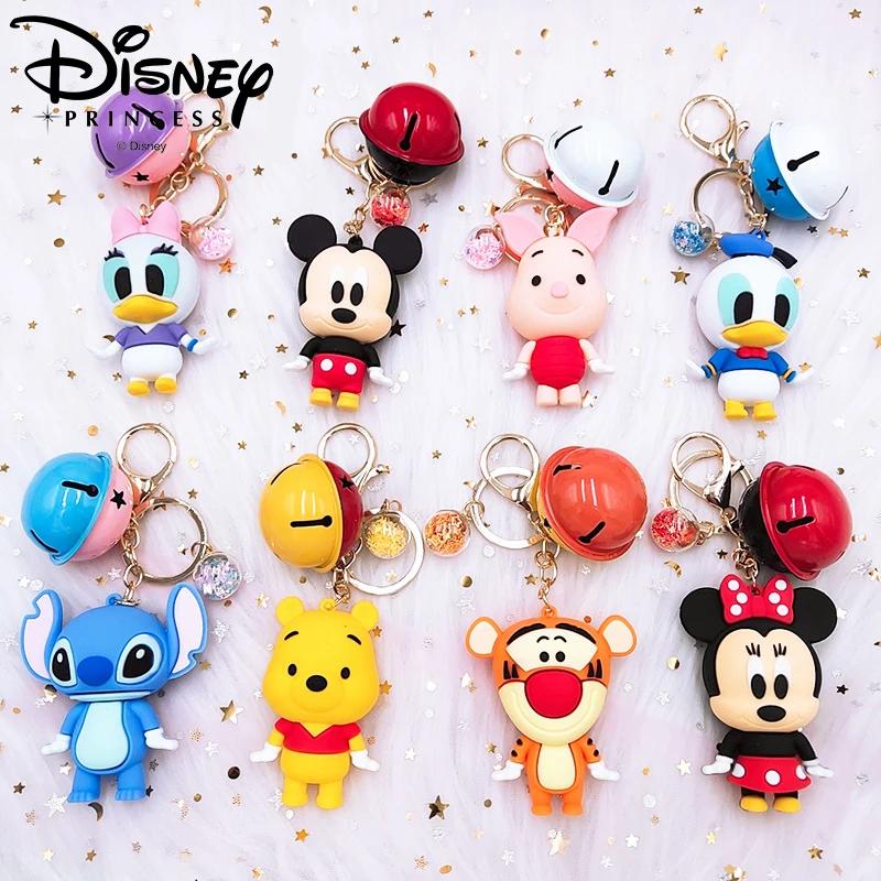 

Disney Mickey Minnie Cartoon Bag Pendant Cute Stitch Car Keychain Schoolbag Pendant Bag Girl Boy Doll Model Souvenir Gift Toy