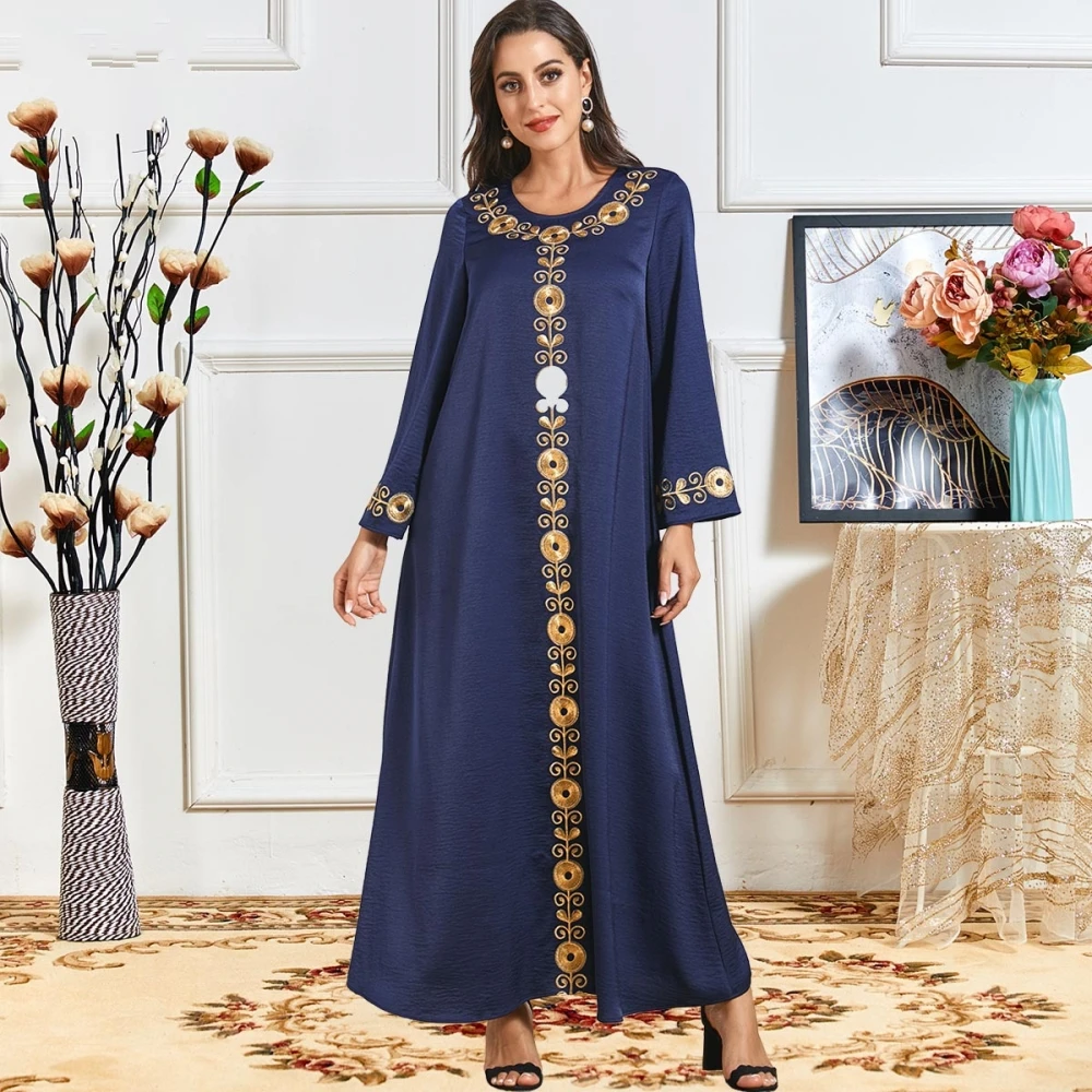 

African Design Dashiki Dress Embroidery Abaya Bandage Maxi Bazin Long Sleeve Robe Gowns Africa Sexy Lady Party Dress