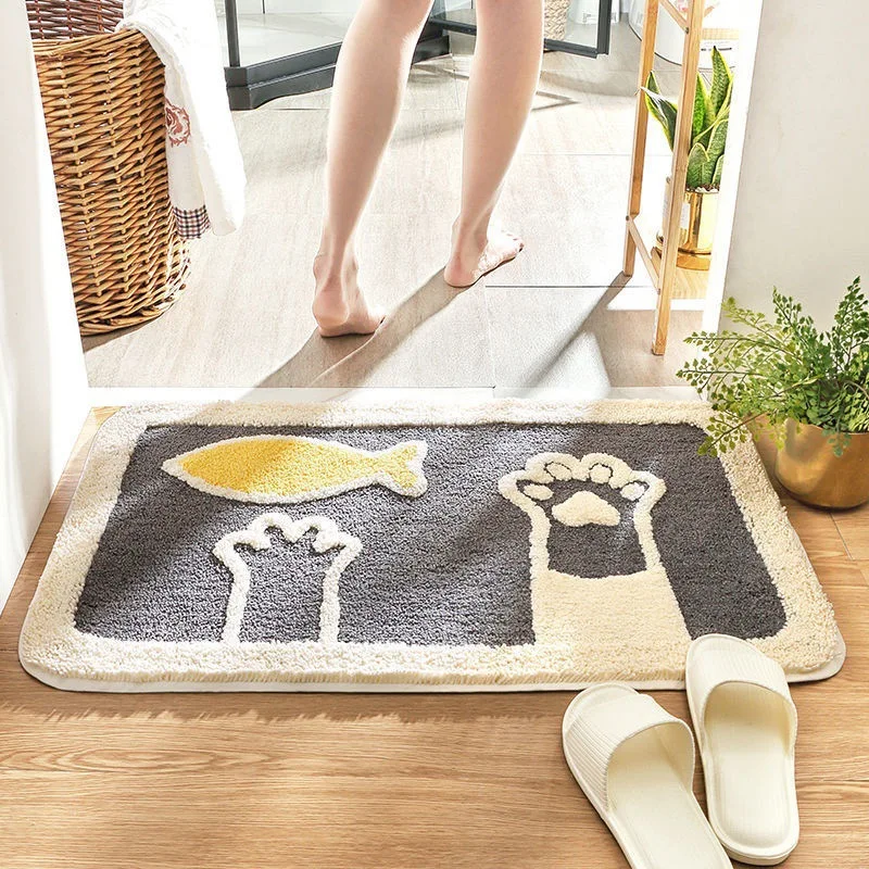 home dog carpet cartoon door mat bath rug fancyoung anti slip cat mat water absorption shower toilet door bathroom anti skid pad free global shipping