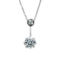 new arrival 30 silver plated fashion water drop shine cubic zirconia star female pendant necklace jewellery short chains