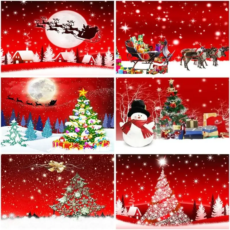 

CHENISTORY Paint By Number Christmas Landscape Drawing On Canvas Gift Diy Pictures By Numbers Snowman Kits Handpainted Art Home