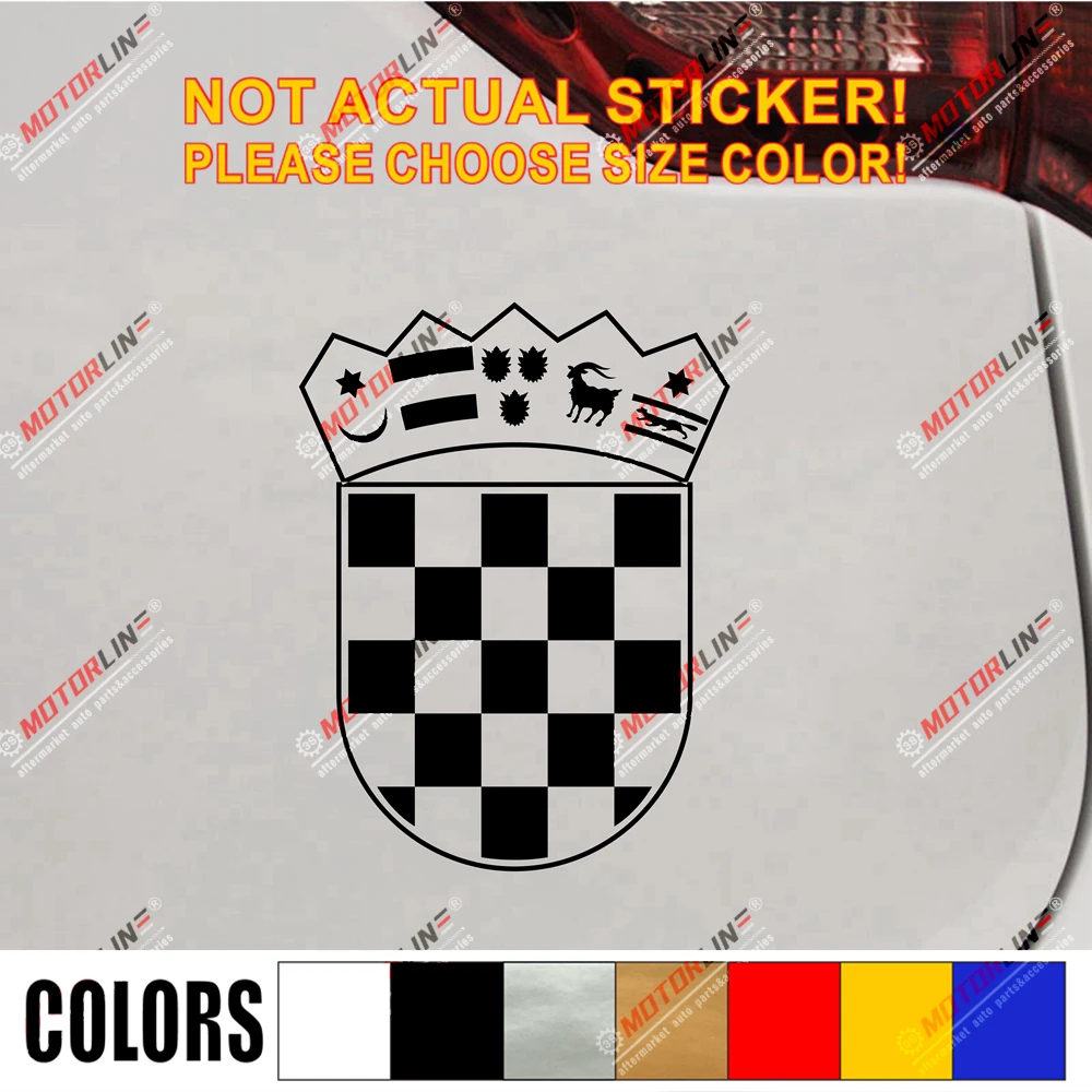 Герб Республики Хорватия наклейка автомобиль винил выбрать цвет размер высечка