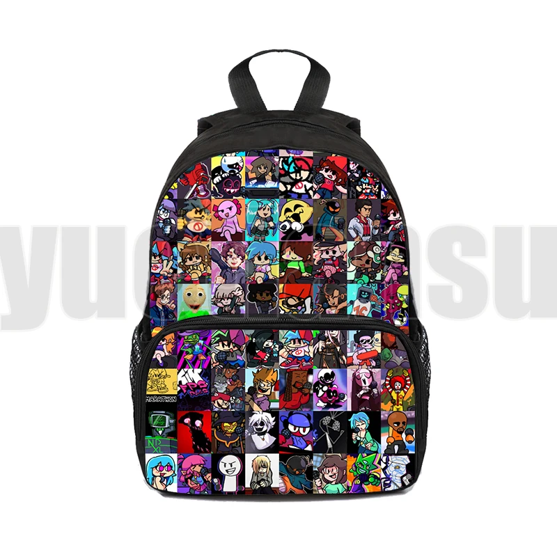 

2021 Video Game Anime Friday Night Funkin 3D Backpack Kindergarten Cute School Bookbag Unisex 12/16Inch Travelbags Adults Laptop
