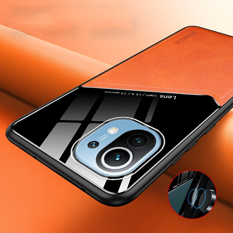 

Phone Case For Xiaomi MI 10T 11 Ultra Lite Pro Luxury Business shockproof Protection Built-in Magnetic Patch Leather Back Cover
