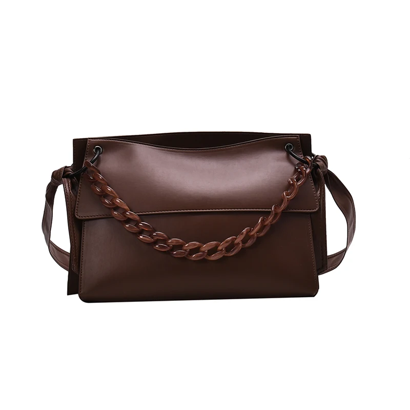 

Chain Design Women's Branded Winter PU Leather Crossbody Bag Women 2020 Trend Shoulder Handbags Trending Hand Bag