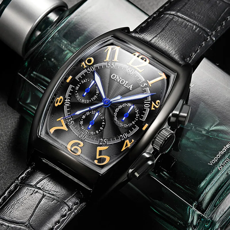 Классический дизайн, автоматические мужские часы, Tourbillon, механические часы со скелетом, мужские, с защитой от ветра, водонепроницаемые, кожаные, Relogio Masculino