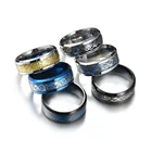 Мужское кольцо из нержавеющей стали с инкрустацией в виде дракона, ширина 8 мм