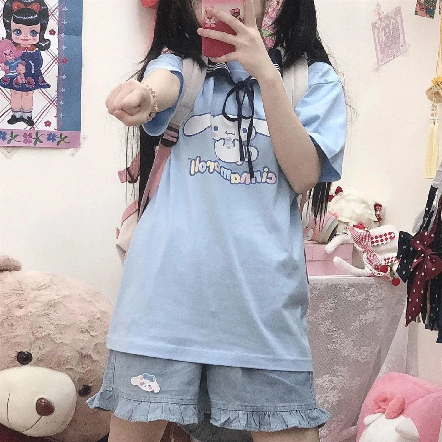 Kawaii Lolita Jk милые Мультяшные девушки Японская уличная одежда Harajuku повседневные