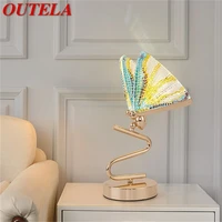 outela nordic butterfly table lamps modern desk lighting led for home creative bedroom decoration