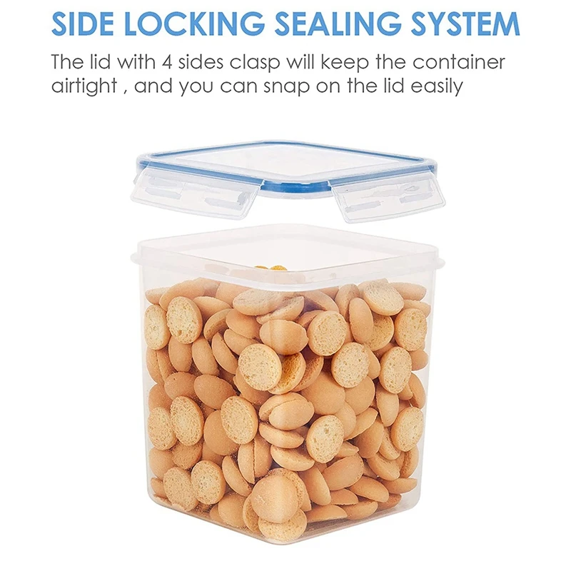 

Whole Grain Storage Tank Kitchen 5.2L Food Preservation Box Plastic Transparent Sealed Jar Set with Labels