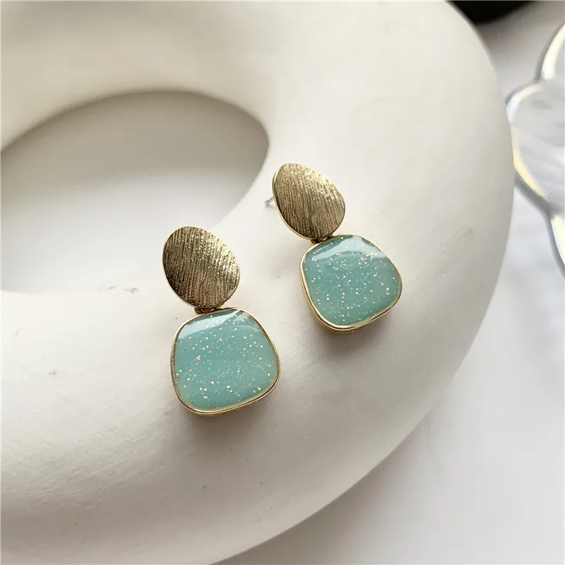 Винтажные серьги-Клипсы из сплава Маленькие Геометрические Квадратные серьги с