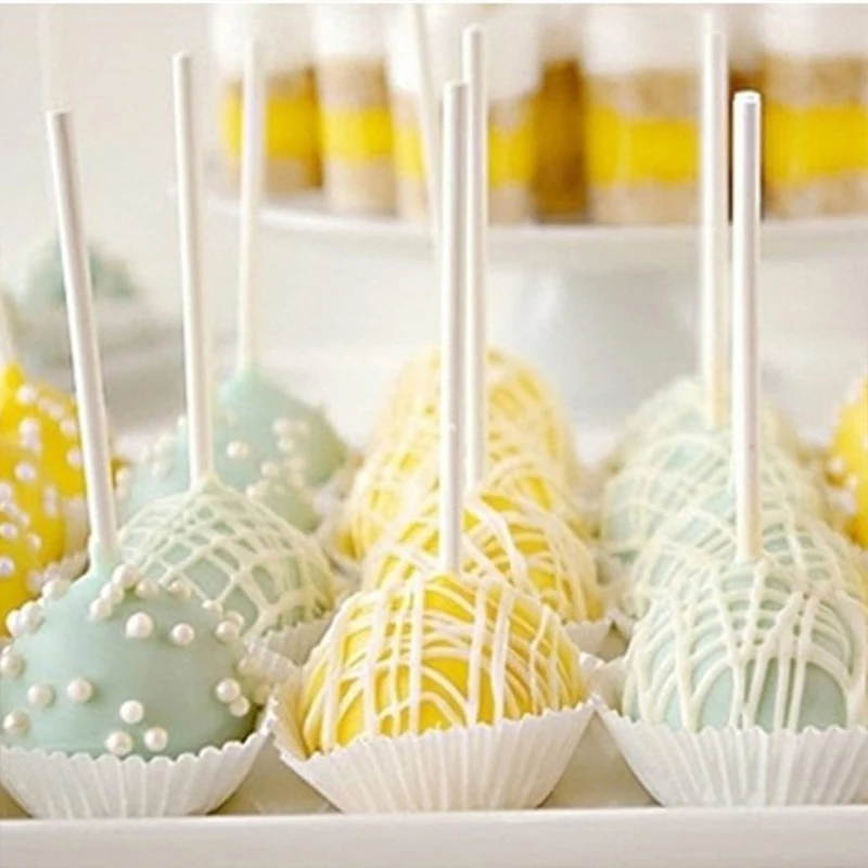 100 шт. Пластик леденцов торт поп присоски палочки шоколадная сахарная конфеты