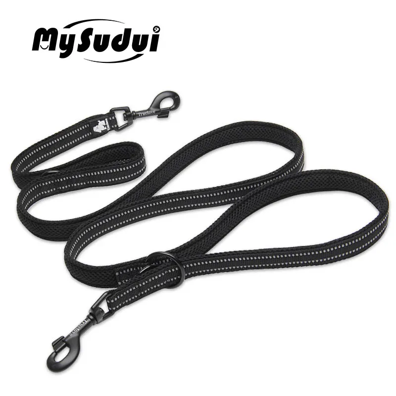 black MySudui Truelove 7 в 1 Многофункциональный нейлоновый поводок для собак, двойной тренировочный поводок для бега, свободные руки, поводок для собак Honden Halsband - Цвет: black