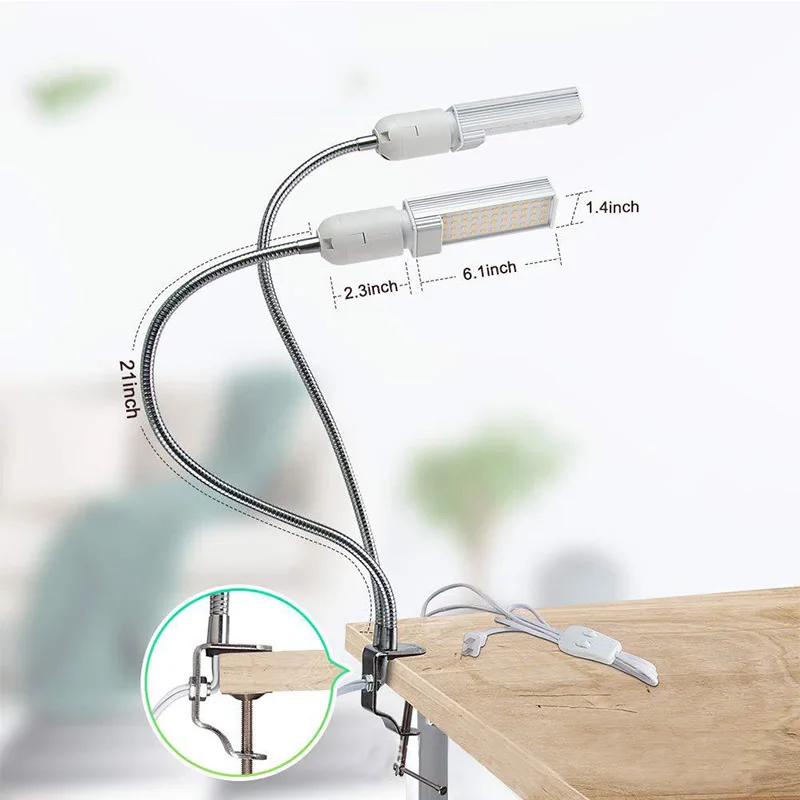 

Двойсветодиодный светодиодсветильник лампа для выращивания растений с USB-таймером