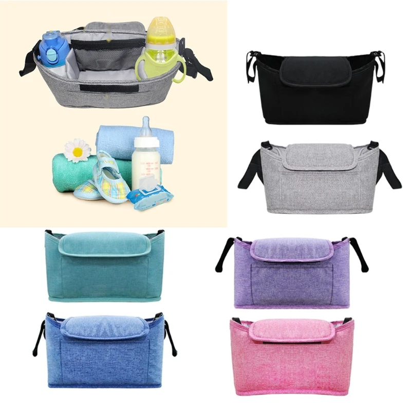 

Multi-pocket Baby Stroller Organizer Bag Waterproof Baby Stuff Nappy Cup Holder Carriage Pram Cart Bottle Bag