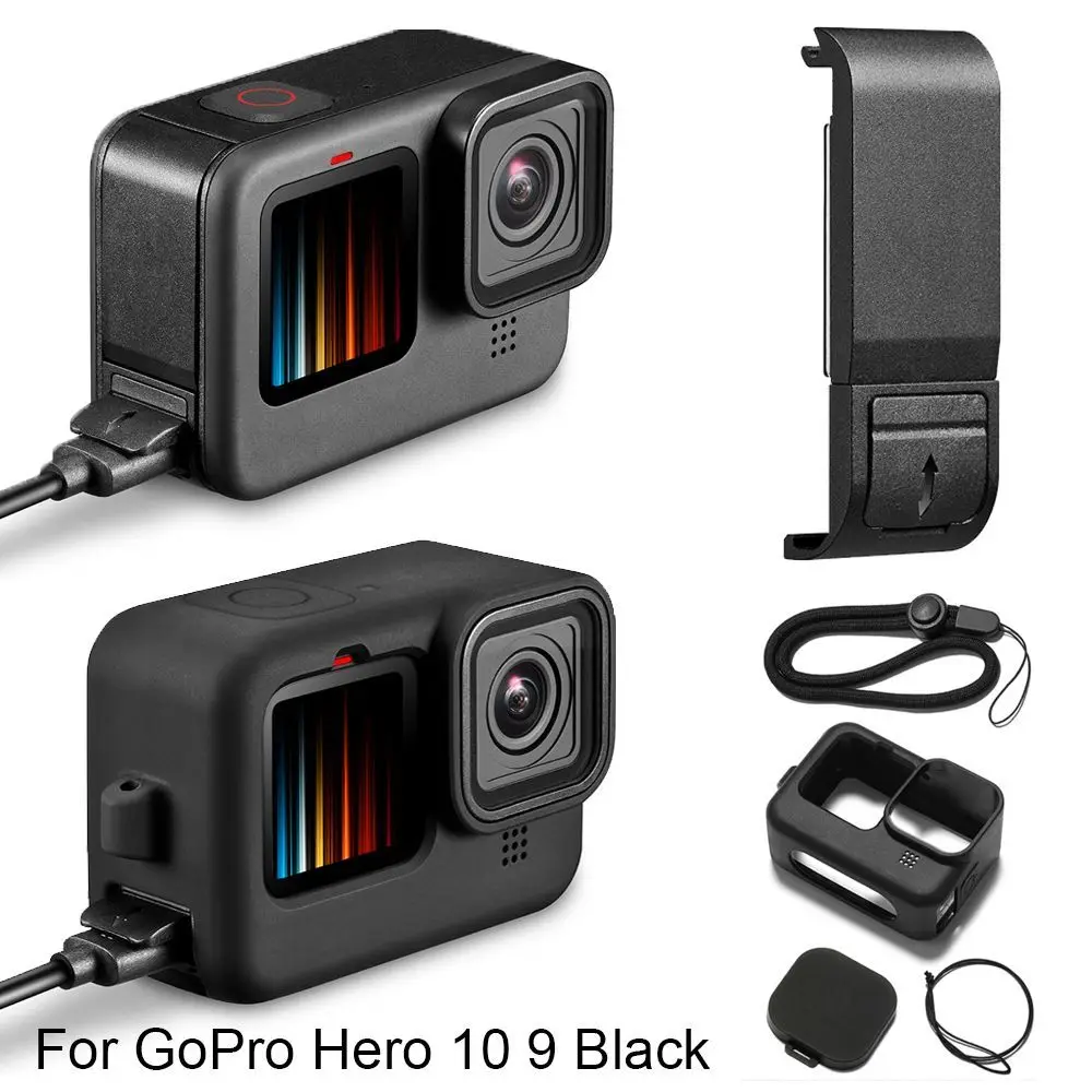 

Shockproof Protective Removable Lid Flip Battery Side Cover Lens Cap Silicone Case For GoPro Hero 10 9 Black