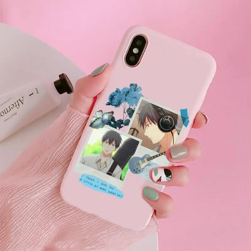 

Anime cartoon cute Given Yaoi clear Phone Case Candy Color Pink for iPhone 11 pro XS MAX 8 7 6 6S Plus X 5S SE 2020 XR