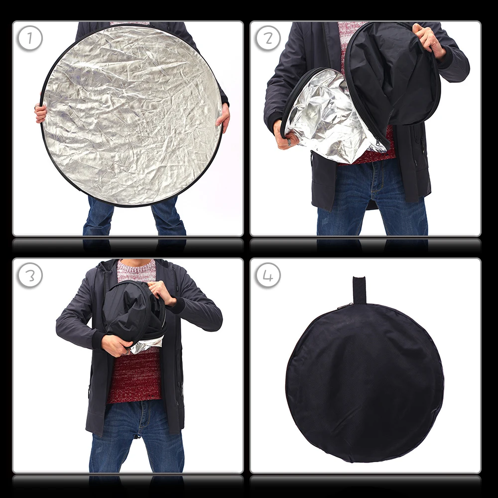32-Inch 80CM Portable 5 in 1 Photography Collapsible Multi-Disc Lighting Reflectors Foldable Round Light Reflector for Studio |