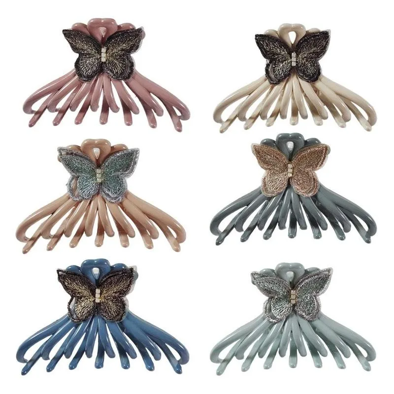 

Catch The Back Of The Butterfly Head Women Girls Geometric Hair Claw Clamps Large Hair Clip Hair Accessories