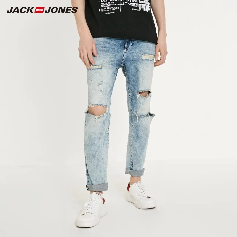 Мужские рваные джинсы JackJones потертые 219132509 | Мужская одежда