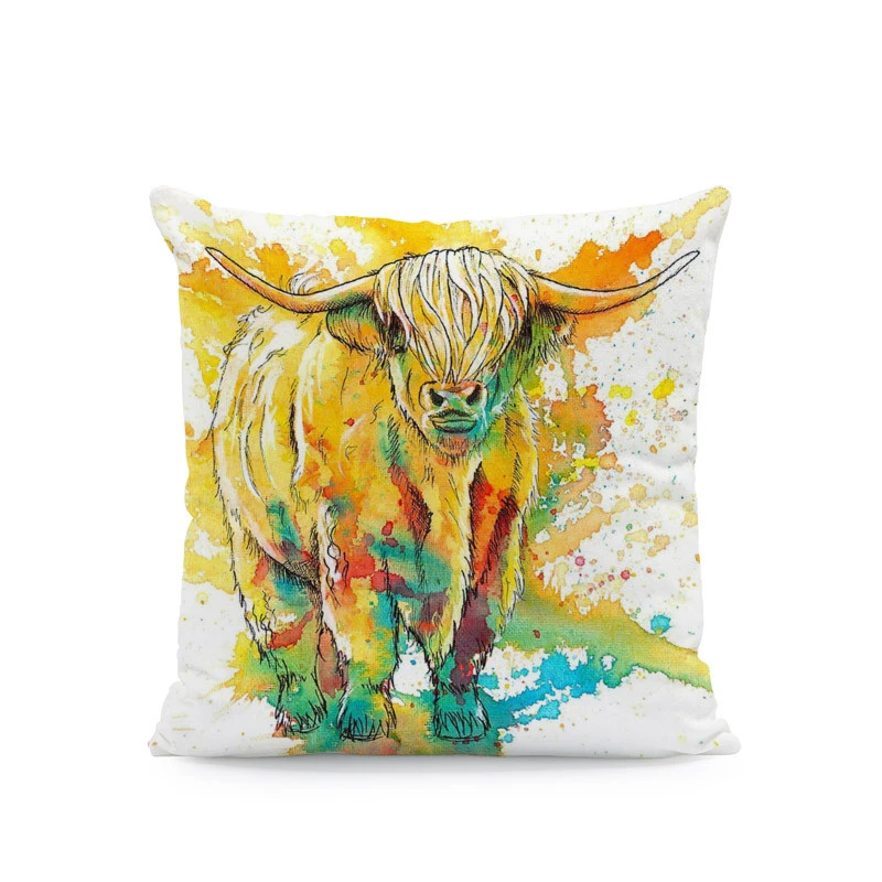 Индивидуальная наволочка с акварелью медведь фламинго лошадь кошка животное