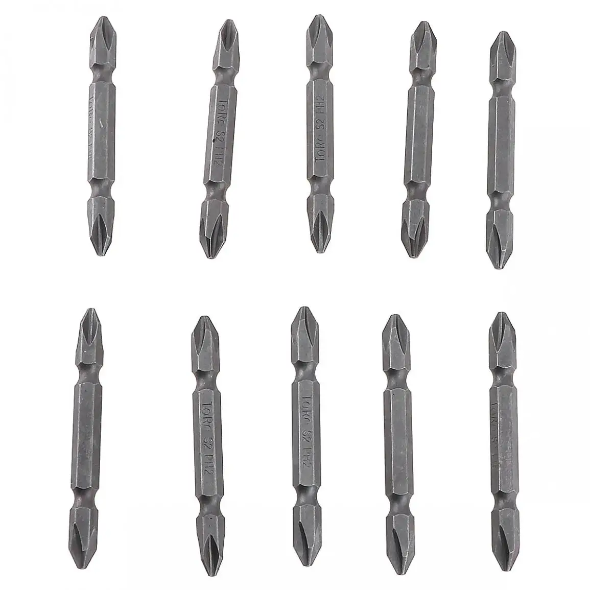 

TORO 10pcs 1/4 (6.35mm) Double Head S2 Electric Screwdriver Bits with Magnetic and Phillips for Pneumatic Tools