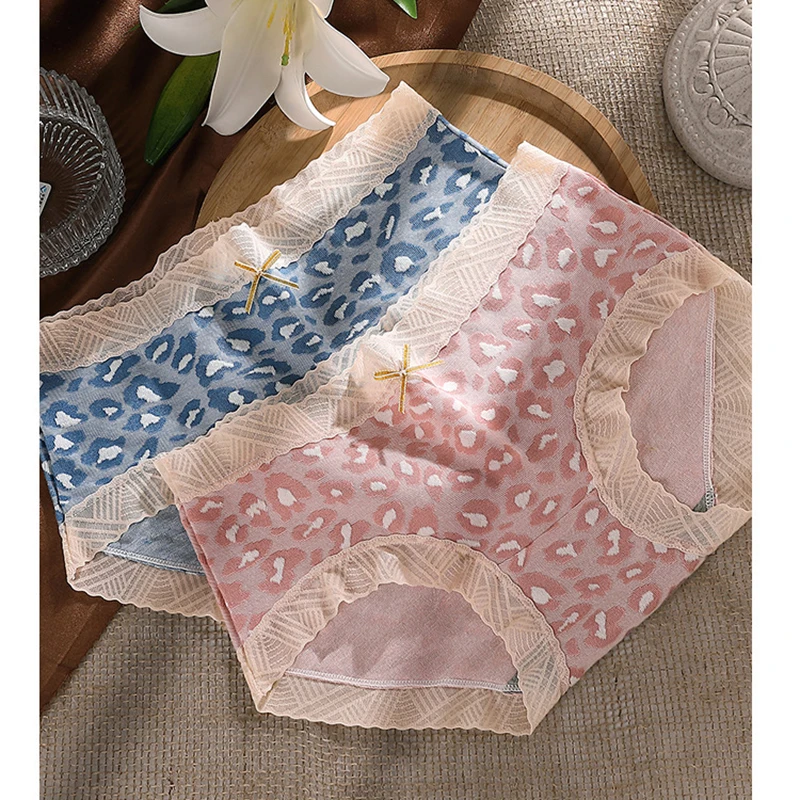 

Sexy Leopard Print Underwear Women HighWaist Seamless Soft Lingerie Lace Panties Elastic Briefs Sexy Clothes for Women