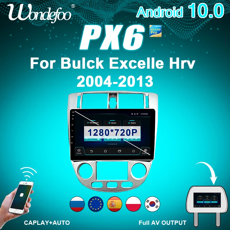 магнитола 2 din андроид Android 10 автомагнитола радио PX6 для Chevrolet Lacetti J200 BUICK Excelle Hrv 2004