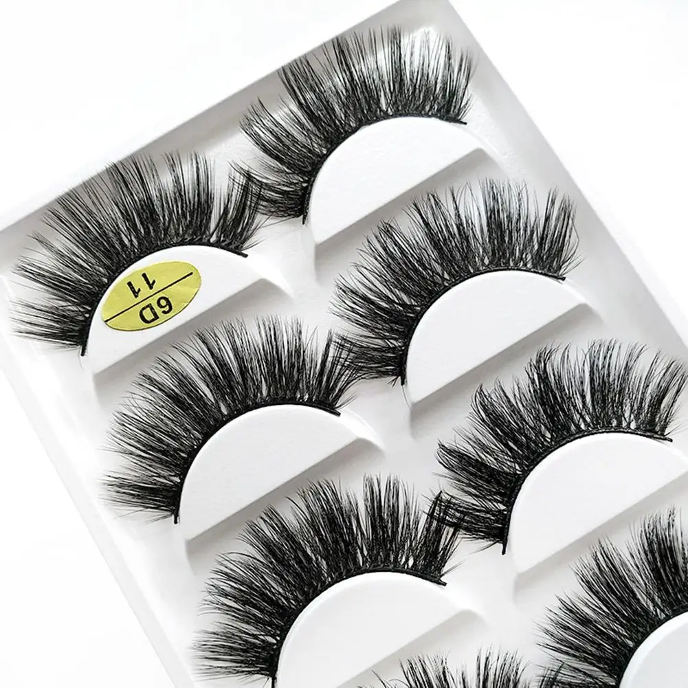 5 пар ручной работы натуральные длинные ресницы для наращивания 6D синтетические