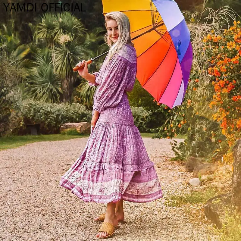 YAMDI дизайнерские платья для подиума женские 2019 высокое качество цветочный принт