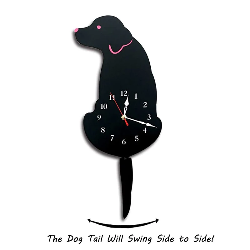 Настенные часы с изображением собаки креативные акриловые настенные подвесным
