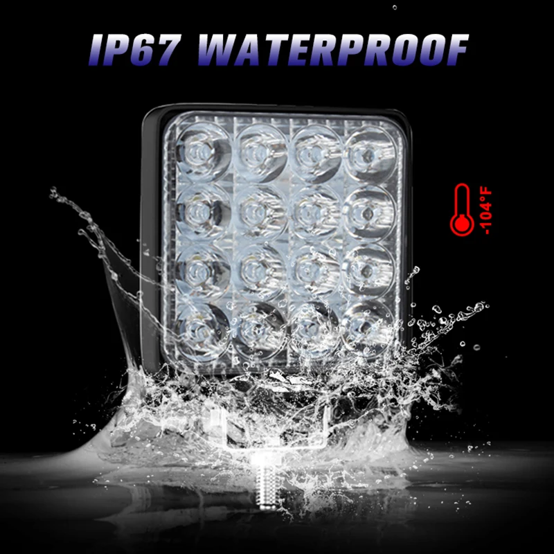 Мини 48 Вт 12 В 24 в рабочий квадратный противотумансветильник свет s автомобильная