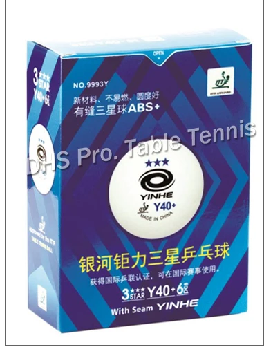 

YINHE Galaxy 3-Star Seamed Table Tennis Balls Plastic 40+ ITTF Approved White Poly Ping Pong Balls
