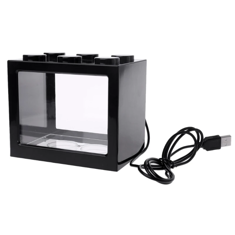 Black Betta fish боевые цилиндр Rumble рыбы газовый баллон мини аквариум строительный блок садок для рыбы - Цвет: Black