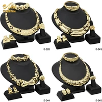 aniid high quality dubai gold jewelry set african fashion woman party necklace bracelet earring set nigerian wedding luxury gift